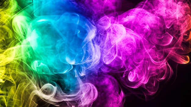 Abstract Smoke Swirls Colorful Background