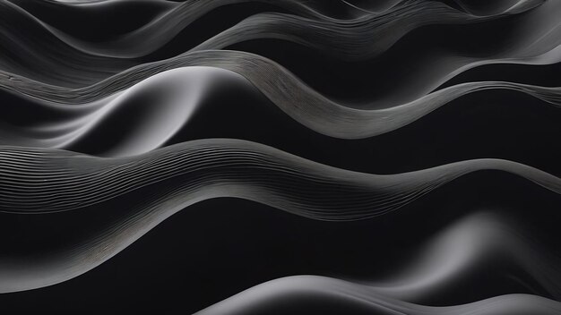 Abstract smooth black waves background