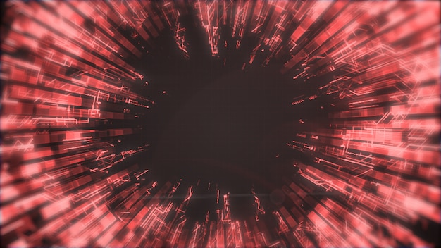 an abstract smooth blue luminous circle grows and damps