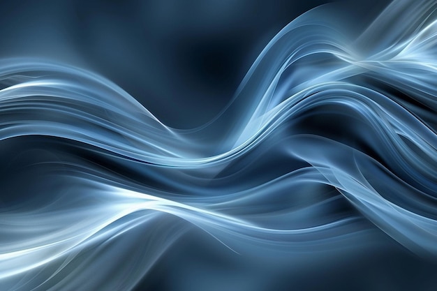 Abstract smooth dark blue with black vignette studio well use as background