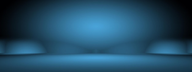 Photo abstract smooth dark blue with black vignette studio well use as backgroundbusiness reportdigitalwebsite templatebackdrop