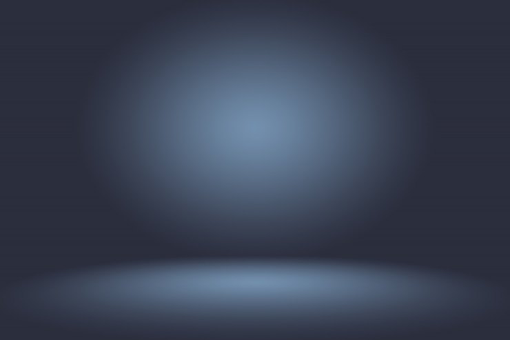 Photo abstract smooth dark blue with black vignette studio