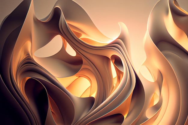 Abstract smooth glossy wavy fluid background illustration