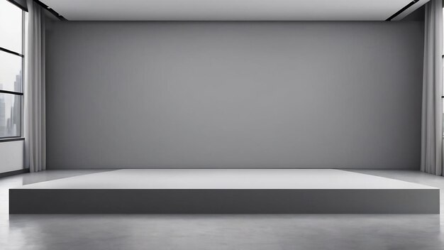 Photo abstract smooth gray studio room background used for product display banner template