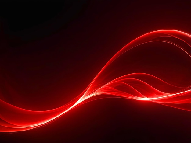 Abstract smooth red light streak wave background abstract red fractal wave technology background