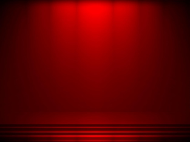 Абстрактный гладкий красный фон комнаты студии, используемый для шаблона баннера дисплея продукта