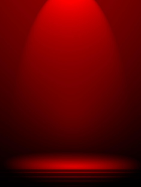 Abstract smooth red studio room background used for product display, banner, template