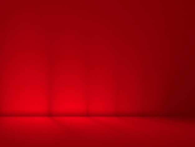 Photo abstract smooth red studio room background used for product display banner template