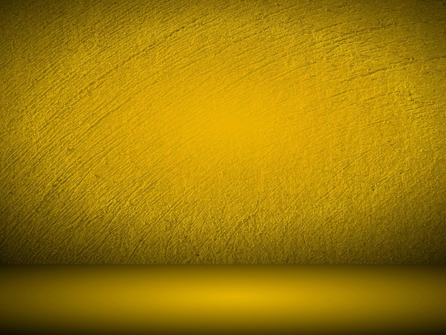 Abstract smooth yellow studio room background used for product display, banner, template