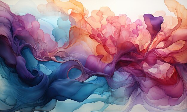 추상 얼룩 액체 동작 흐름 폭발 곡선 웨이브 다채로운 패턴 선택적 소프트 포커스