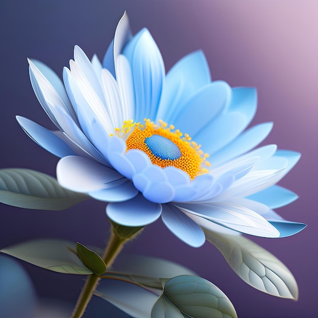 Abstract soft blue flower