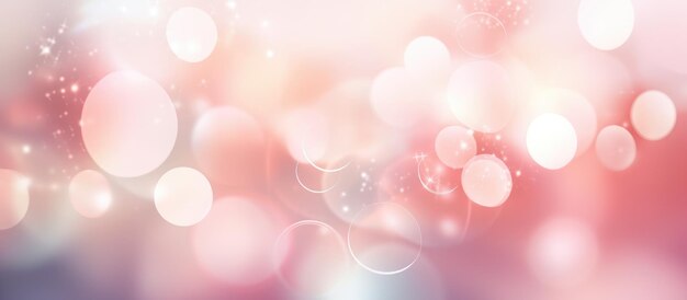 Abstract soft pink and white blurred background with bokeh circles