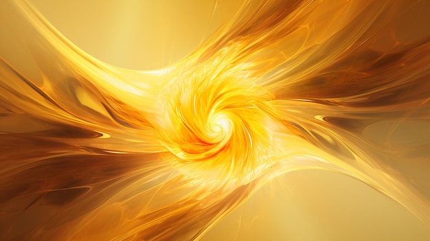 Abstract solar flare in yellow and bronze