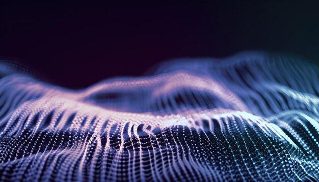 Abstract sound wave particles 3d