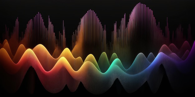 Photo abstract sound wave voice digital waveform volume voice technology vibrant wave music sound energ