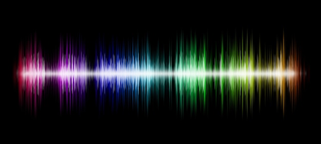 Photo abstract sound waves on black background