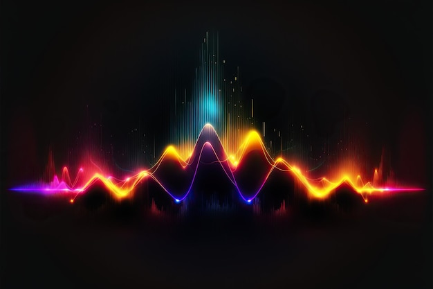 Abstract Sound waves, Frequency audio waveform, music wave HUD interface elements