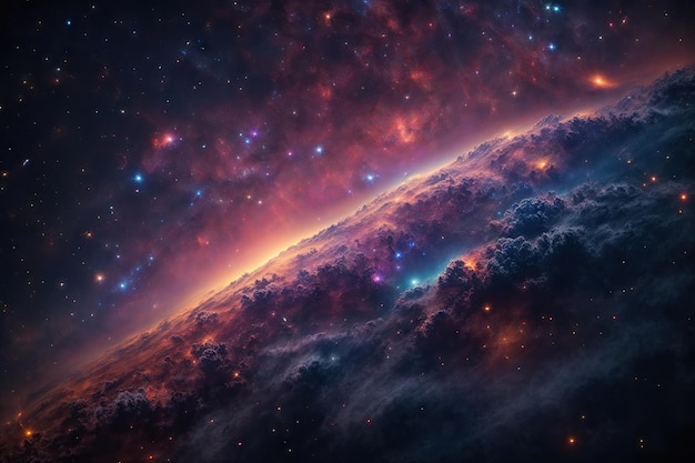 추상적인 우주 배경 아름다운 은하와 별