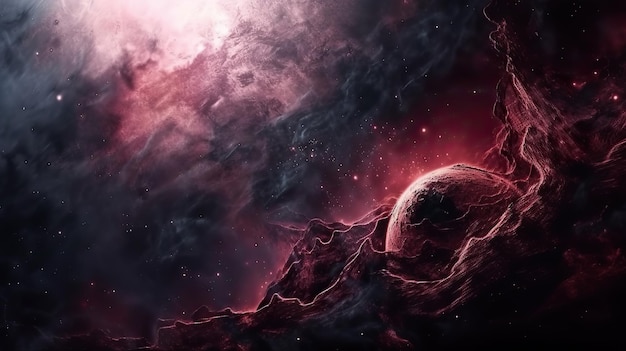 Abstract space background Endless universe with stars Galaxy and Nebula Generative AI