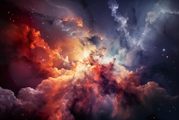 星雲と星の抽象的な空間の背景生成 AI