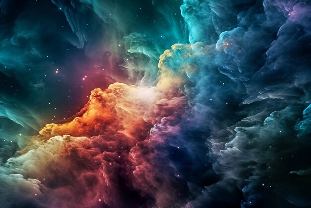 Abstract space background with nebula and stars Generative AI