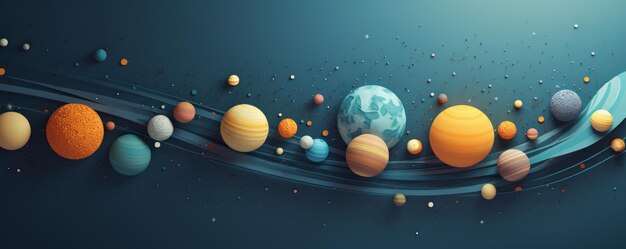 宇宙の抽象的な背景は色紙から作られた惑星で人工知能が生成したものです