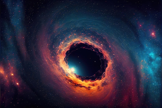 Абстрактный космический фон со звездным полем и черной дырой Космическая туманность Генеративный искусственный интеллект Астрология и концепция астрономии