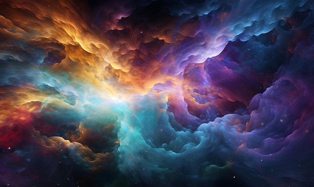 Abstract Space themed background featuring a colorful nebula or supernova Generative Ai