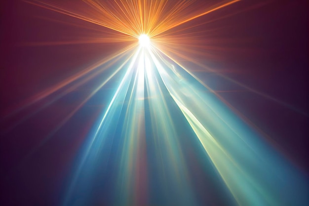 Abstract sparkling colorful light rays background glowing lighting flare multicolored.