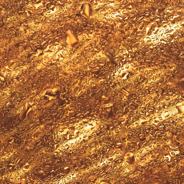 Абстрактные блестящие фоны, текстура золотого стекла с каплями воды