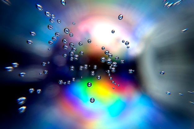 Abstract spectrum color background with bubbles