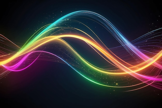 Photo abstract speed light lines neon color light everyday glowing effect semicircular wave curve light track swirl optical fiber incandescent png