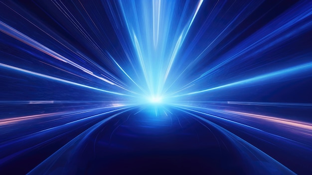 Photo abstract speed motion on a dark blue background computer generated images