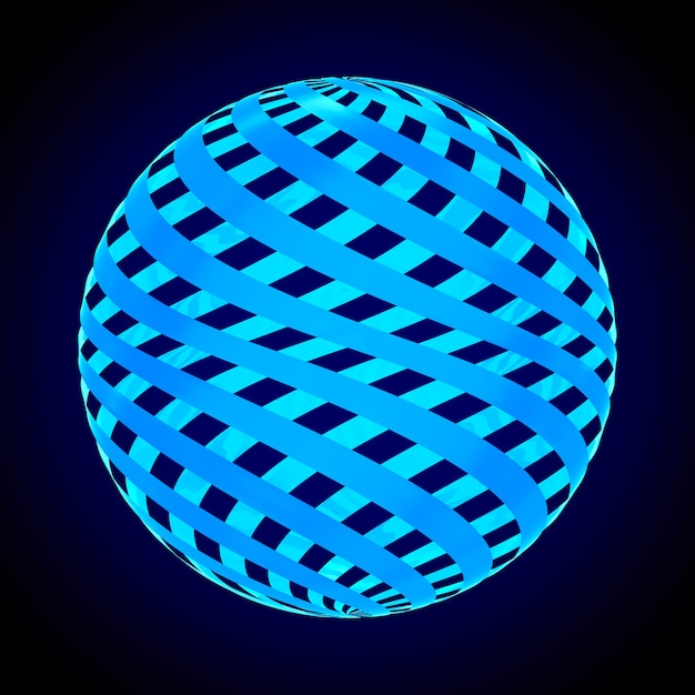 Photo abstract sphere on blue space. isolated 3d illustration