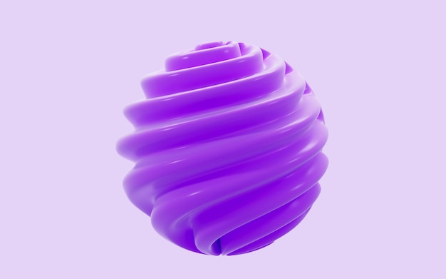 Photo abstract sphere with purple background 3d rendering