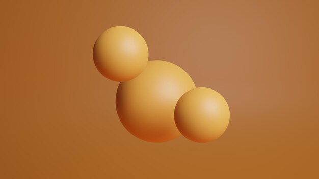 Abstract spheres geometric contemporary art 3d render creative design minimalist composition