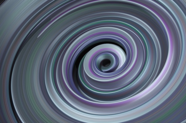 Abstract spiral background. Metalic  reflective vortex. Twisted 3d rendering background.