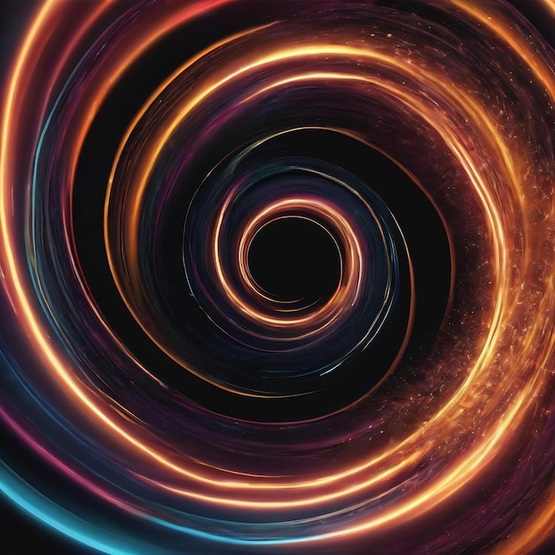 Photo abstract spiral rotating glow lines computer generated background 3d rendering background