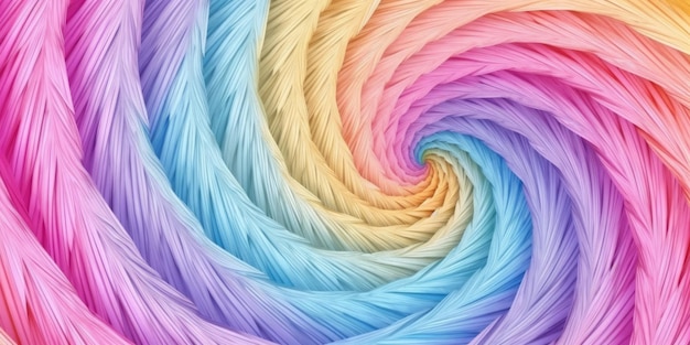 Abstract spiral swirl rainbow background Generative AI