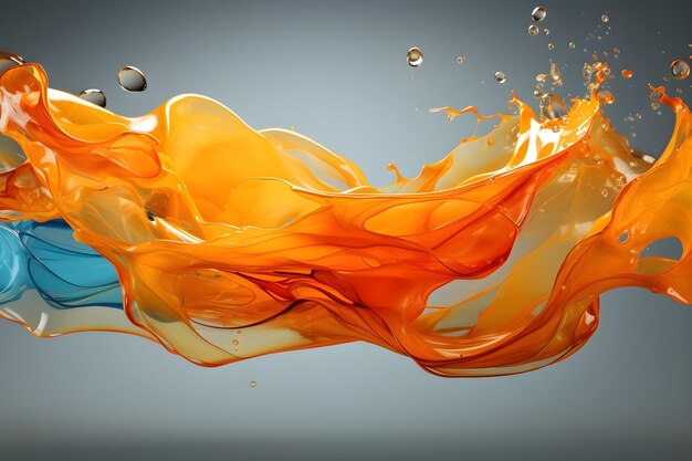 Abstract splash with bright colors pouring