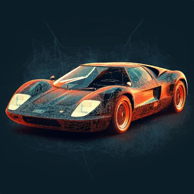 Abstract sports car on grunge background