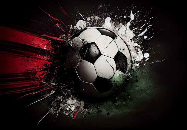 Photo abstract sports poster soccer ball ai generated image