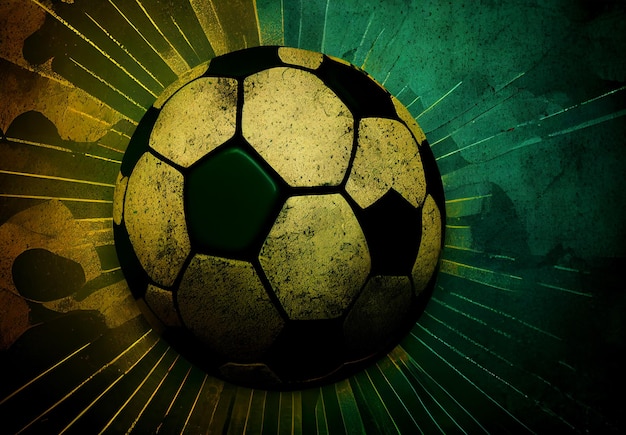 Abstract sports poster soccer ball AI generated image