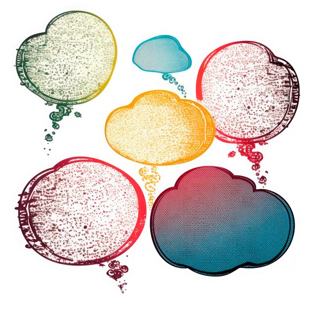 ABSTRACT SPOT SPEECH BUBBLES IN RETROPOINTILLISM STYLE