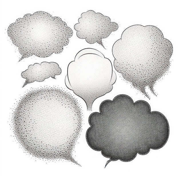 ABSTRACT SPOT SPEECH BUBBLES IN RETROPOINTILLISM STYLE