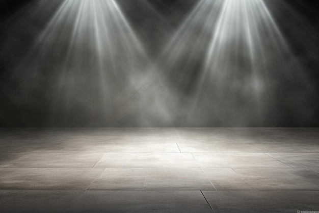 Photo abstract of spotlight presentation on black background