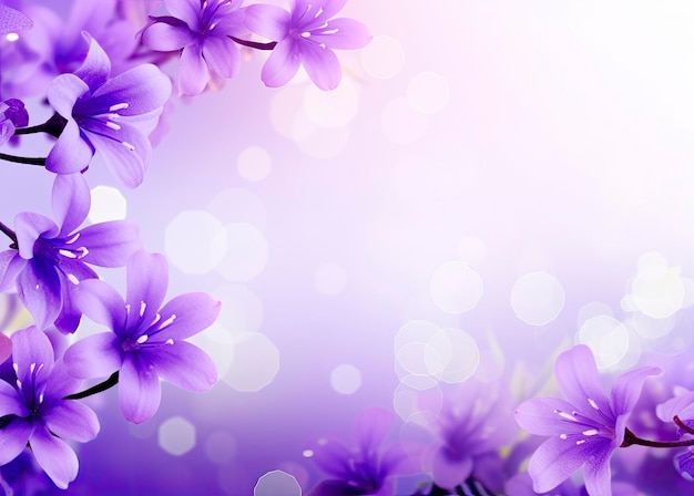 Abstract spring background with purple flowers