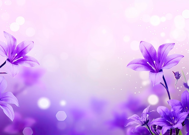 Photo abstract spring background with purple flowers