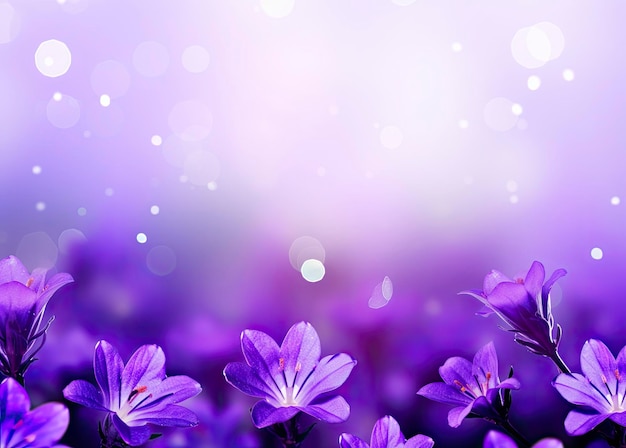 Abstract spring background with purple flowers