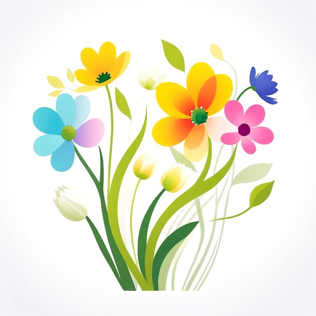 Abstract Spring Flower Illustration With White Background